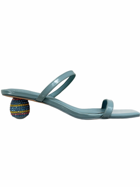 Katy Perry Collections The Loma 2 Band Sandal Blue Rhinestones Ball Heel Size 8